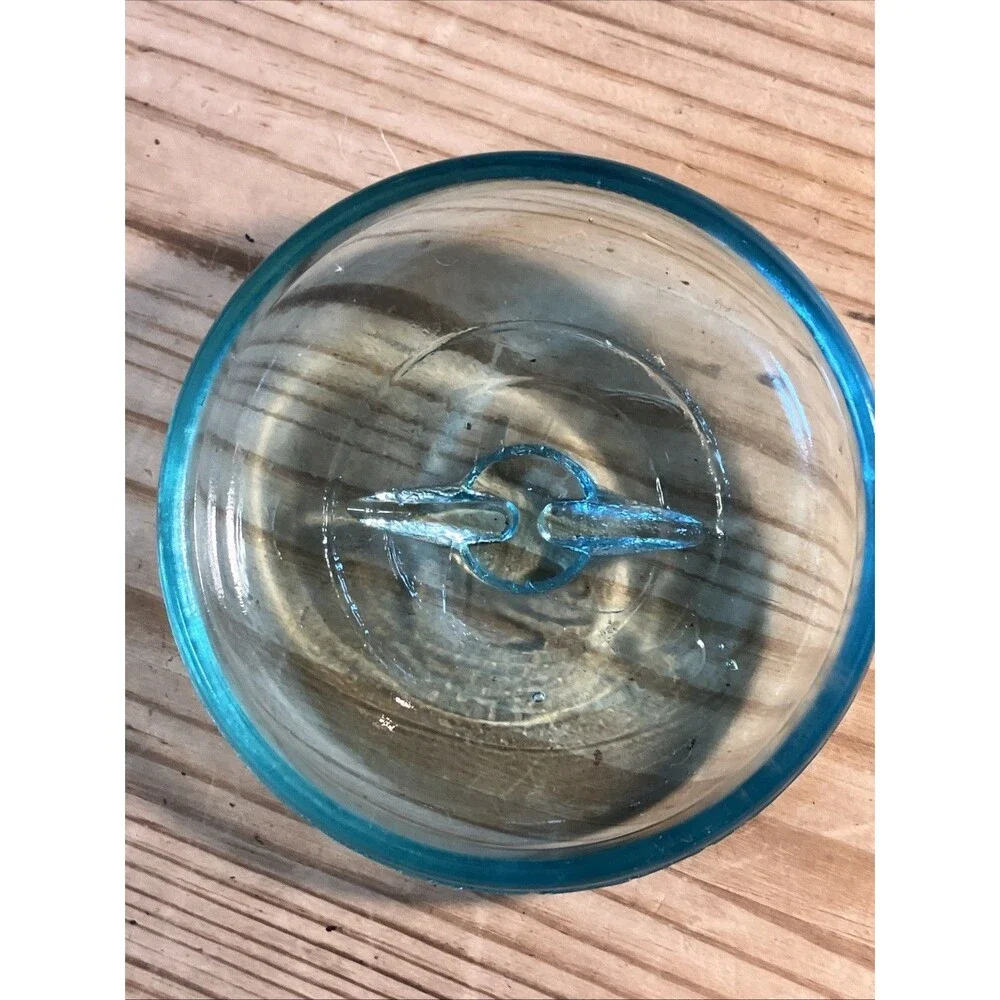 Pair of Vintage QT Atlas E-Z Seal Aqua Glass Canning Jars/Wire Bail
